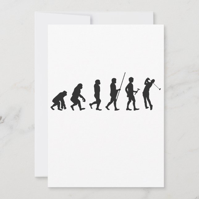 Rolig Golf Evolution av Man Historia om Golfande  Inbjudningar (Framsida)