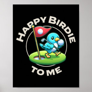 Rolig golf födelsedag Glad birdie golfare barn poj Poster