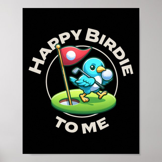 Rolig golf födelsedag Glad birdie golfare barn poj Poster (Framsidan)