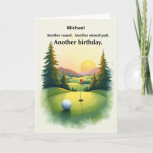 Rolig golf-födelsedag missad putt humor Personlig Kort