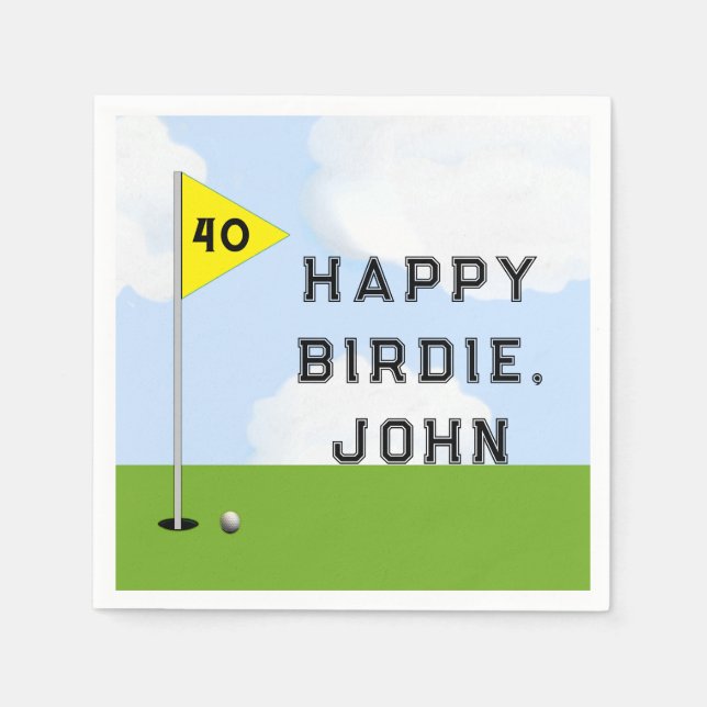 Rolig golf-födelsedag pappersservett (Framsidan)