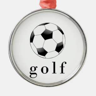 Rolig Golf Fotboll T-Shirt för Sport Julgransprydnad Metall
