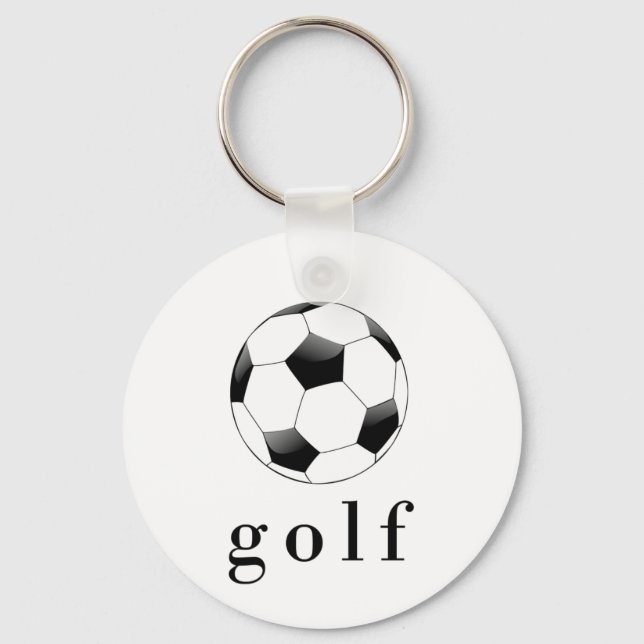 Rolig Golf Fotboll T-Shirt för Sport Nyckelring (Framsida)