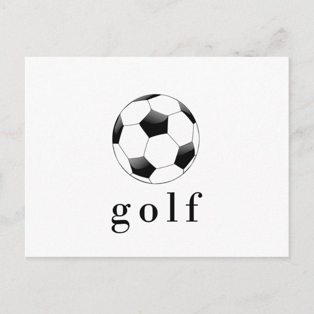 Rolig Golf Fotboll T-Shirt för Sport Vykort (Framsida)