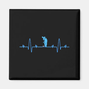 Rolig golf Heartbea - Golfare män kvinnor Cool Magnet
