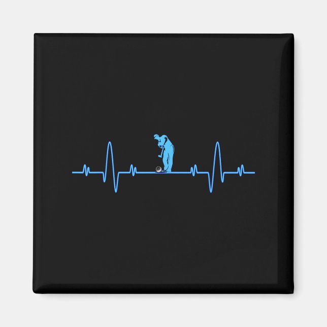 Rolig golf Heartbea - Golfare män kvinnor Cool  Magnet (Framsidan)