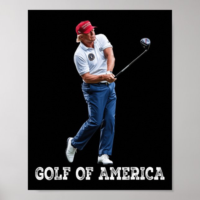 Rolig Golf I Amerika Donald Trump 1  Poster (Framsidan)