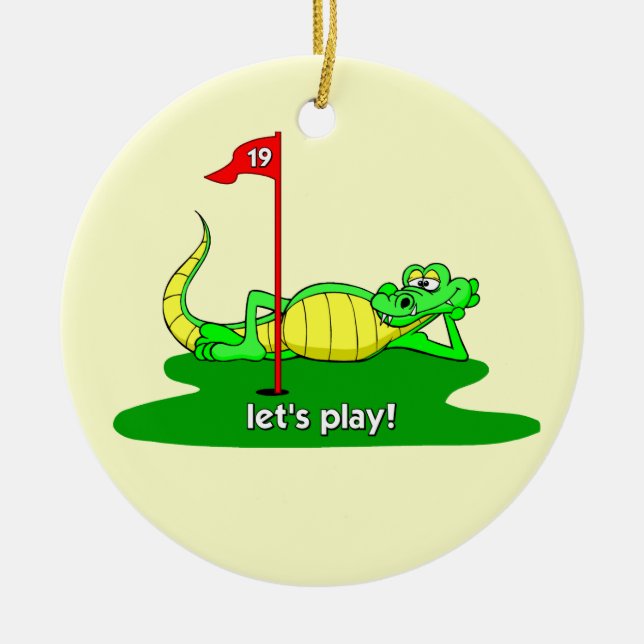 rolig golf julgransprydnad keramik (Framsidan)