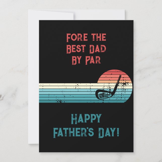 Rolig Golf Pappa Bästa Efter Par Fars Dag Julkort (Framsida)