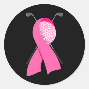 Rolig golf rosa band bröstcancer medvetenhet Sup Runt Klistermärke