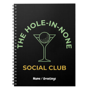 Rolig Golf Social Club Humor Hål-Ingen Martini Anteckningsbok