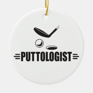 Rolig Golf som sätter Julgransprydnad Keramik