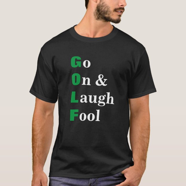 Rolig Golf Svart T Shirt (Framsida)