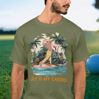 Rolig Golf Tropisk Golfare sommar T Shirt