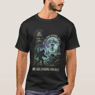 Rolig Golfande Bigfoot Disc Golf Spelare 90s Grafi T Shirt