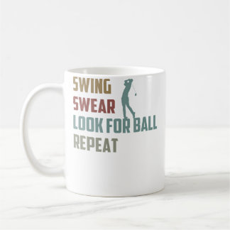 Rolig Golfare Letar Boll Upprepa Golfspelare Kaffemugg