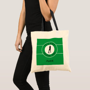 Rolig Golfare Par Tee Tid Golf Söt Grön Svart Tygkasse