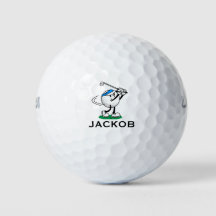 Rolig golfboll karaktär anpassat namn 