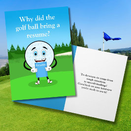 Rolig Golfboll Lycka Till På Jobbet Kort