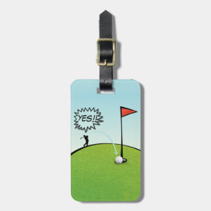 ROLIG GOLFBOLLHOLE IN ONE, GOLFAREGÅVA BAGAGEBRICKA