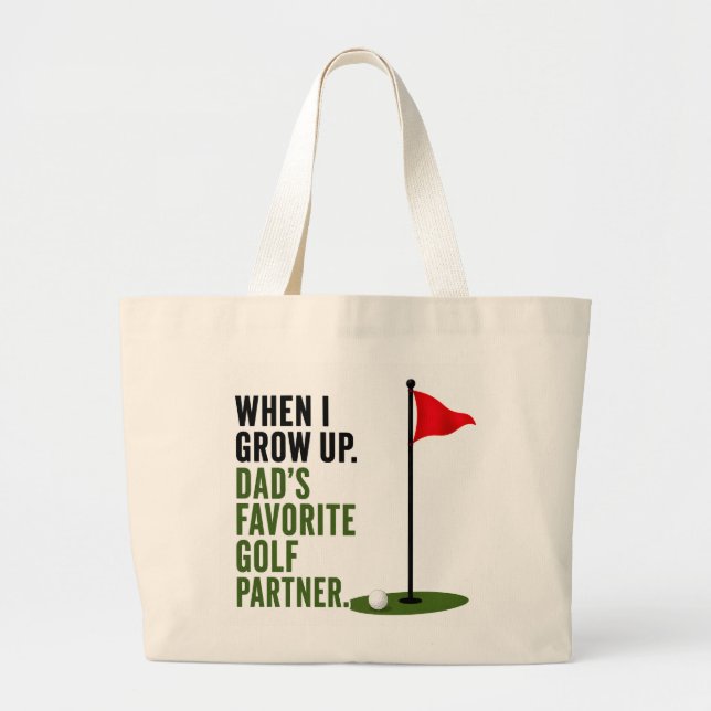 Rolig golfcitat Baby Golfare Jumbo Tygkasse (Framsidan)