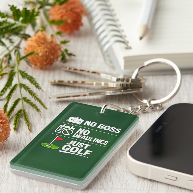 Rolig golfcitat Golfpension Nyckelring (Högra Framsidan)