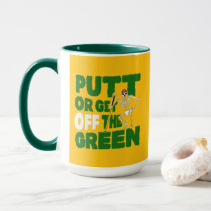 Rolig golfcitat Putt eller ge upp på green Mugg