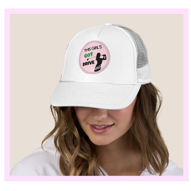 Rolig golfgal Swing har Drive namn Keps (Skapare uppladdad)
