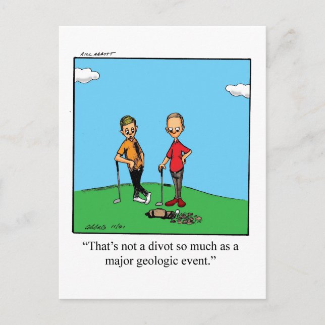 Rolig golfhumor vykort (Framsida)