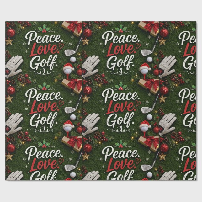 Rolig golfjulskylt på grön gräs presentpapper (Platt)