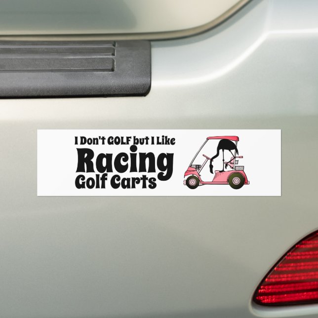 Rolig golfkartsracing bildekal (På Bil)