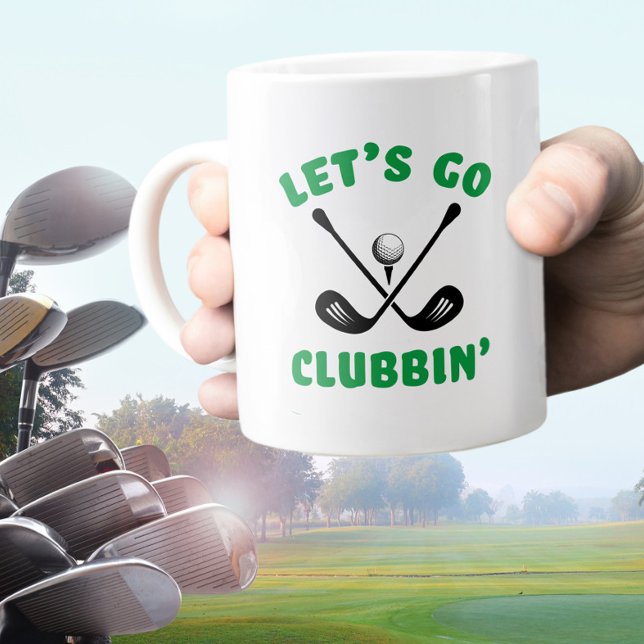 Rolig golfklubba golfklubb modern sport svart grön jumbo mugg (Golfer Funny Golf Club Modern Sports Black Green Giant Coffee Mug)