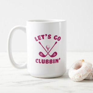Rolig golfklubbhumor Modern golfare Sport Rosa Kaffemugg