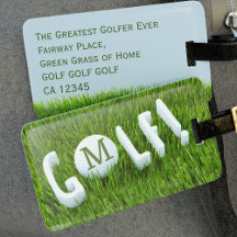 Rolig golfmonogram golfresor bagagetikett