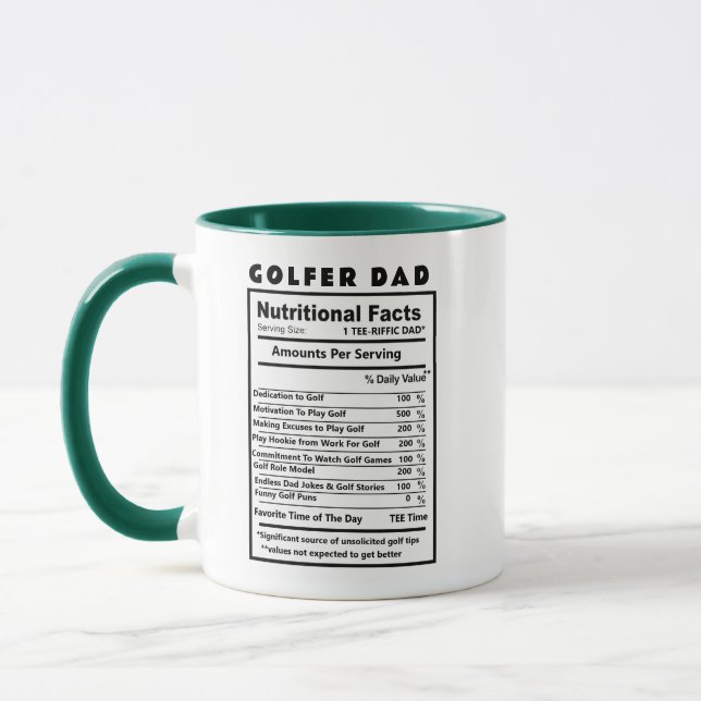 Rolig golfpappamugg - Bästa pappapresent med pun Mugg (Vänster)