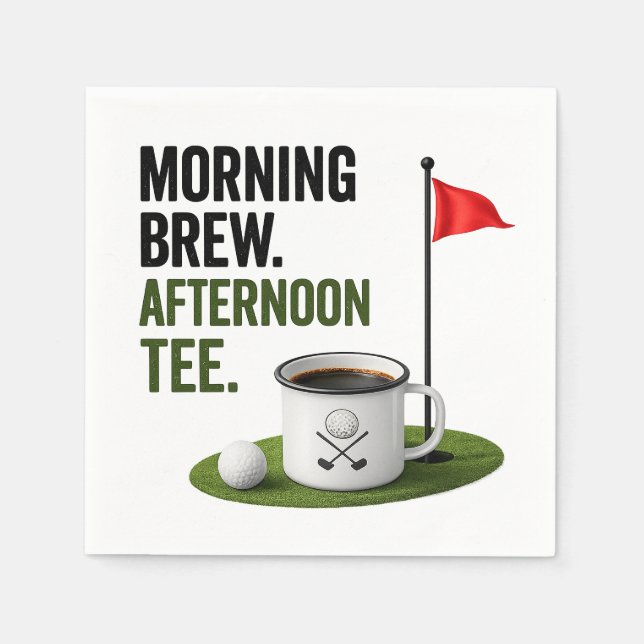 Rolig golfsats för kaffekännare pappersservett (Framsidan)