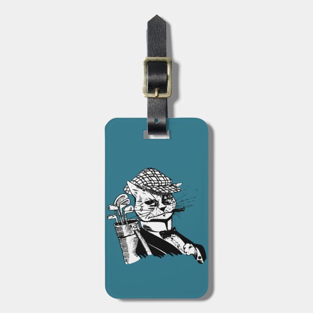 rolig golfspelkatt bagagebricka (Vertikal Framsida)