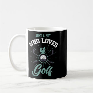 Rolig golftröja pojke golfande skojig pojkgolfare kaffemugg