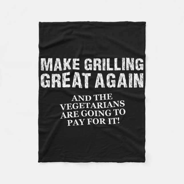 Rolig Gör Grilling Great Again Trump Bbq Pit Mästa Fleecefilt (Framsidan)
