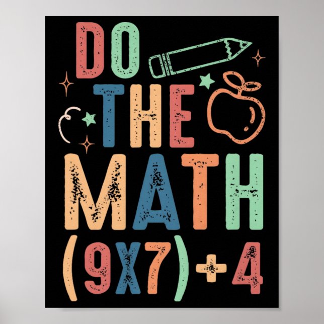 Rolig Gör Matten 67 Meme Sex Sju Pojke Flicka Lär Poster (Framsidan)