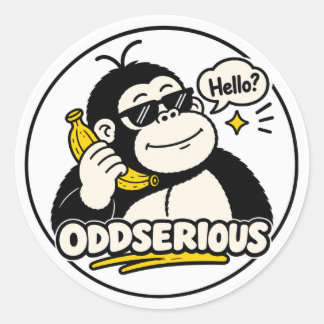Rolig Gorilla Banan Telefon Klistermärke