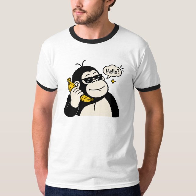 Rolig gorilla banan telefon t-shirt (Framsida)