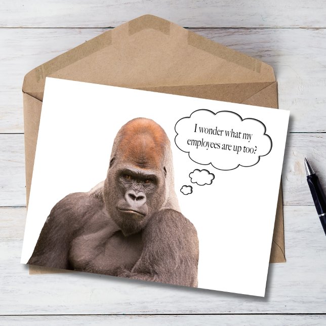Rolig Gorilla Glad Födelsedag Chef Kort (Skapare uppladdad)