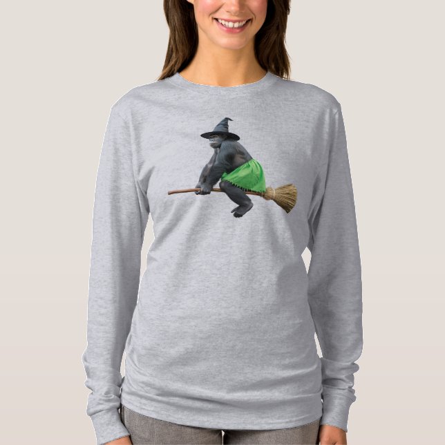 Rolig gorilla häxa  t shirt (Framsida)