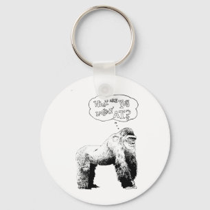 Rolig gorilla nyckelring