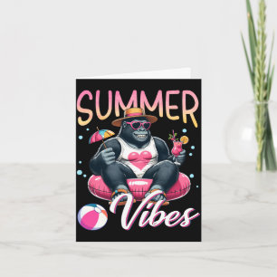 Rolig gorilla simmande flotte sommar vibbar strand kort