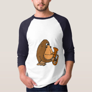 Rolig gorilla som BH leker saxofonskjortan Tee