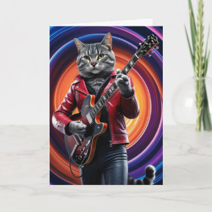 Rolig grå tabby rockerkort kort