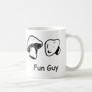 Rolig grabb, svampar kaffemugg