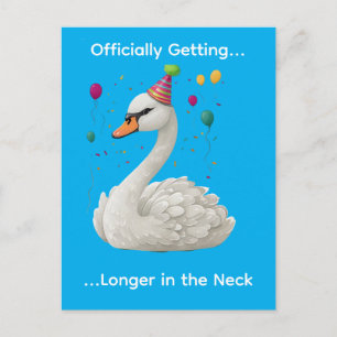 Rolig graciös svan födelsedags grafisk design vykort